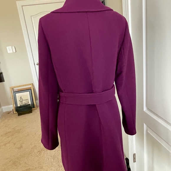 J Crew Size 12 Belted, Double Breasted Style, Plum, Wool Blend - Picture 4 of 11
